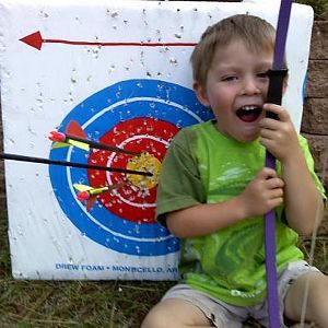 Jacob with his first bullseye group!