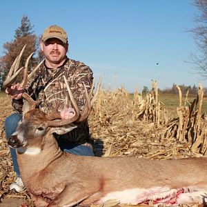 Gross scored 175 with 2 tines broken. This one has a third main beam that is 18 inches long.