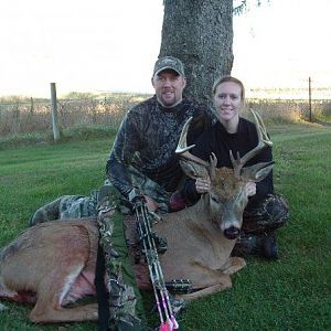 My wife's first archery buck.