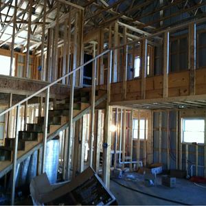 Kitchen and pantry under stairs