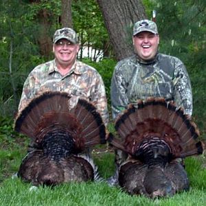 2005 spring turkey Page County. Knight TK 2000, and Ryan with his shotgun bird.