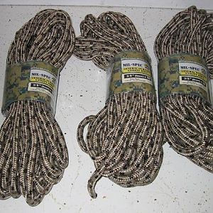Military Spec. General Utility Rope
1350 pound tensile strenght
3/8 (9mm) x 50'