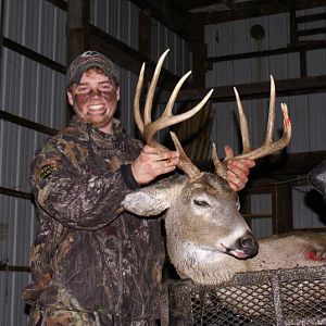 My first wall hanger from Iowa, 146 5/8 inch ten point shot with my muzzleloader during the Late muzzleloader season