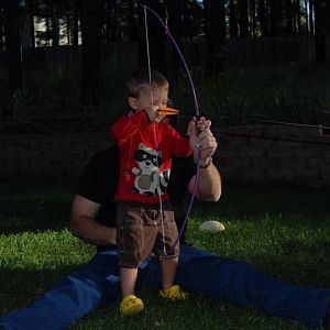 Jacob knocking an arrow on his own.