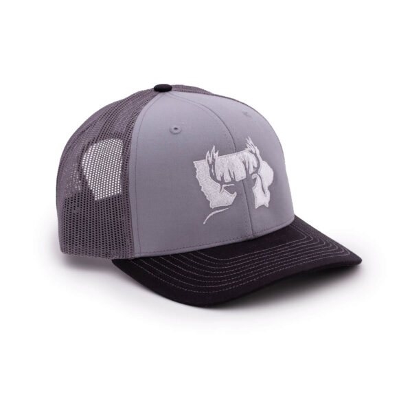 gray ball cap with black bill - embroidered with iowawhitetail.com logo
